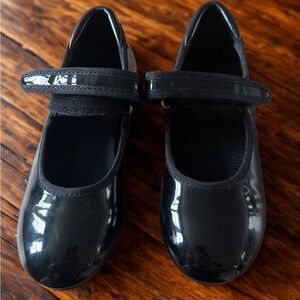 Girls’ Black Dress Shoes with easy on velcro Strap